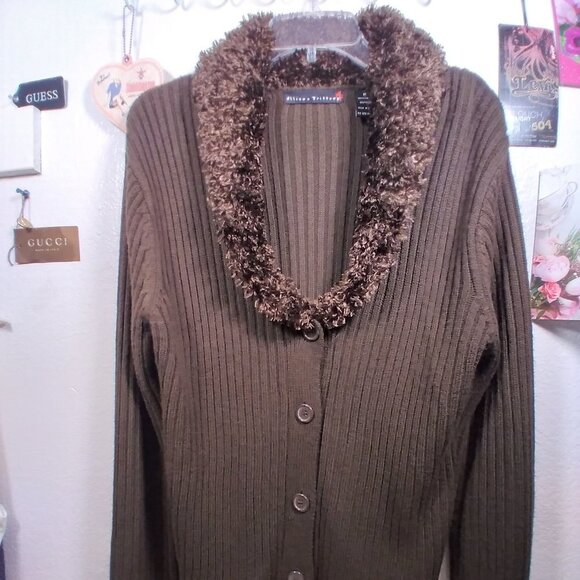 Allison Brittney Chevron Open Front Cardigan sz XL - Picture 12 of 12